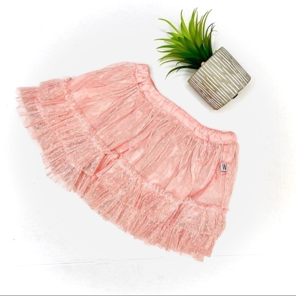 𝅺wheat Tulle Dot Blush Baby Girl Tutu Skirt